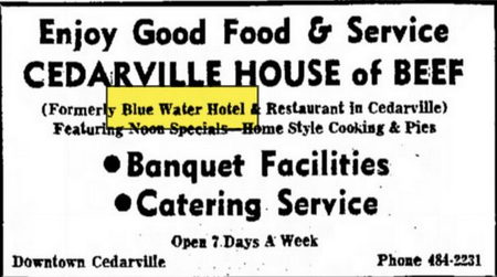 Blue Water Hotel (Les Cheneaux Coffee Roasters) - Oct 1972 Ad (newer photo)